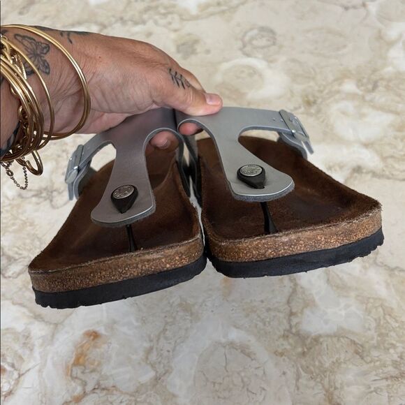 Birkenstock Gizeh Birko-Flor Sandals - Silver - Picture 12 of 14